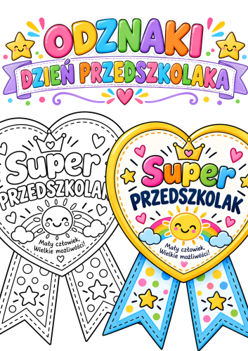 Odznaki / Medale  ( wzór5 ) - Dzień Przedszkolaka     