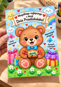 Szablon na Prezent  '' Miś '' - Dzień Przedszkolaka