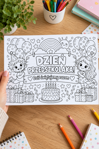 Kolorowanka A4 - Dzień Przedszkolaka 