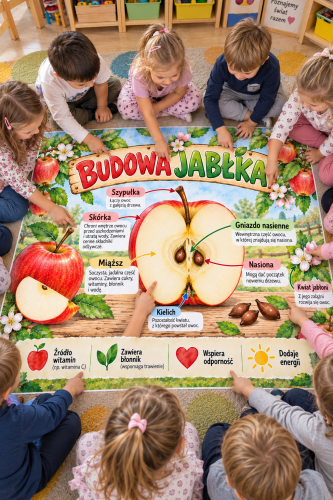 Budowa Jabłka - Plakat XXL - Dzień Jabłka