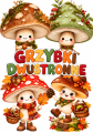 Jesienne Grzybki Dwustronne- Dekoracje Jesień   