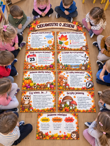 Ciekawostki o Jesieni- Plansze z Napisem - Jesień  