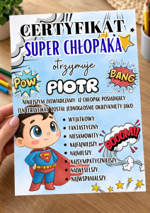  Certyfikat Super Chłopaka (wzór 1) - Dzień Chłopaka 