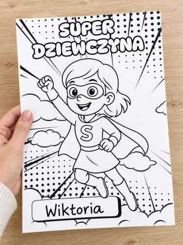  Kolorowanka z możliwością wpisania imienia (wzór 2) - Dzień Dziewczyny