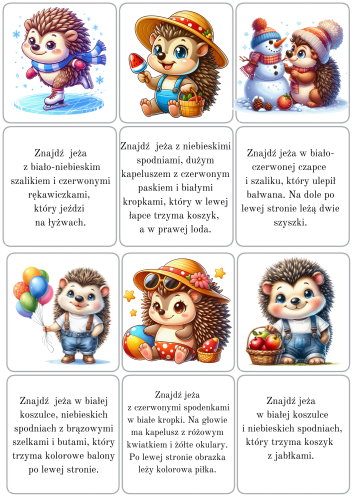 Dzień Jeża- Znajdź Jeża- z opisami