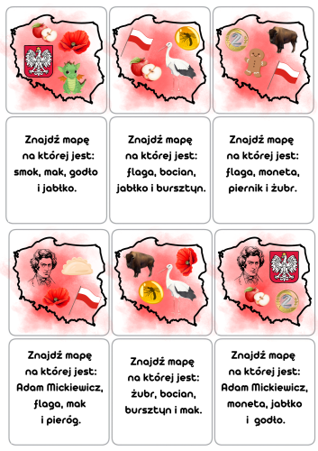  Znajdź na Mapie- Według Opisu - Dzień Niepodległości / Święto Konstytucji 3 Maja / Polska -