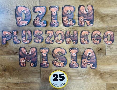 Dzień Pluszowego Misia- Napis/ Girlanda Pluszowa 