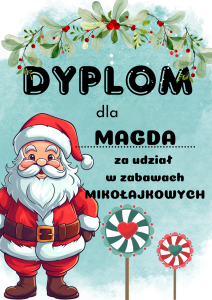 Mikołajki - Dyplom z możliwością  samodzielnej edycji tekstu