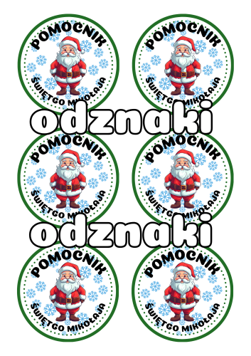Święta/ Mikołajki - Odznaki Pomocnika św. Mikołaja