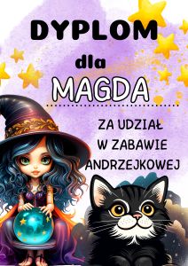 Andrzejki - Dyplom z możliwością edycji tekstu