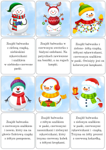  Znajdź Bałwanka Według Opisu
