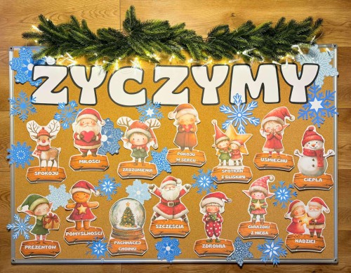 Świąteczne  Dekoracje na Gazetkę - Życzymy ....