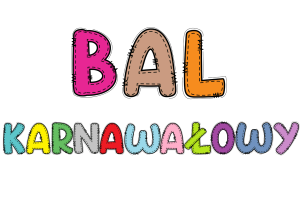 Bal Karnawałowy/ Karnawał - Napis Kolorowy