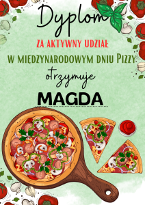 Dzień Pizzy - Dyplom z możliwością edycji tekstu 3