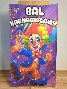 Bal Karnawałowy- Fotobudka/ Plakat XXL z Klaunem 
