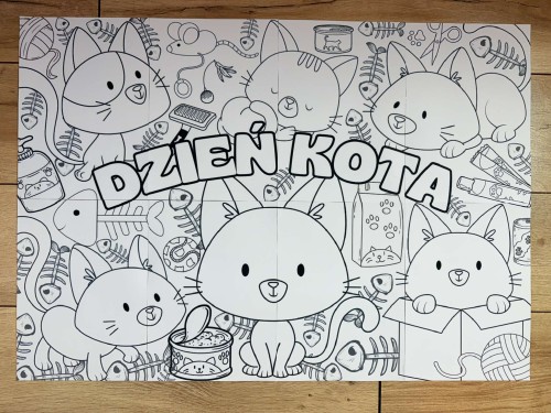Dzień Kota- Kolorowanka XXL