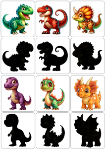 Dzień Dinozaura - Dopasuj Cienie