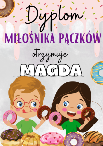 Tłusty Czwartek - Dyplom 1 z możliwością edycji imienia