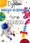 Dyplom Astronauty (wzór 2) z Możliwością Edycji tekstu - Dzień Kosmosu / Kosmos