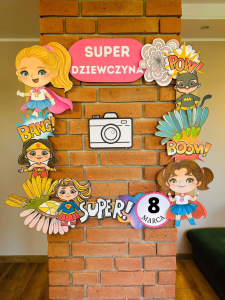 Dzień Kobiet - Super Dziewczynka  Fotobudka/ Ramka 