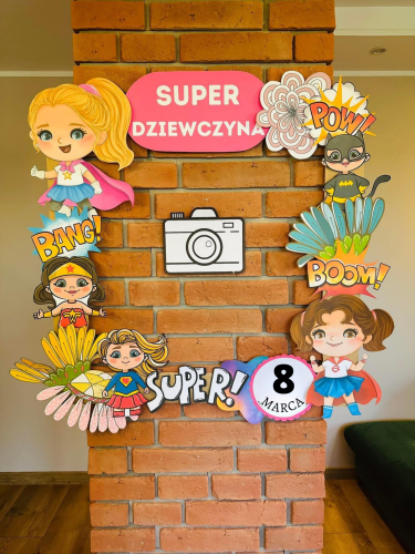 Dzień Kobiet - Super Dziewczynka  Fotobudka/ Ramka 