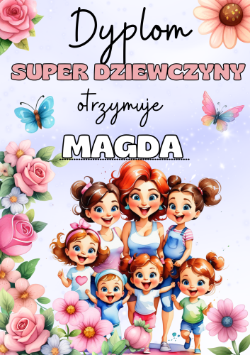  Dyplom (wzór 1) - Dzień Dziewczyny