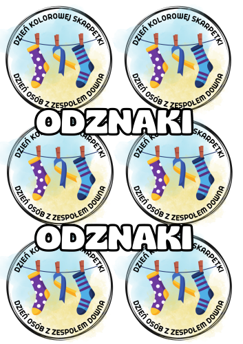 Dzień Kolorowej Skarpetki - Odznaki (wzór 1)