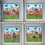 Dekoracje Wiosenne Dwustronne - Kwiaty i Motyle - Wiosna