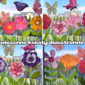 Dekoracje Wiosenne Dwustronne - Kwiaty i Motyle - Wiosna