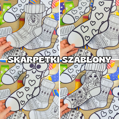 Dzień Kolorowej Skarpetki- Szablony Skarpetek 