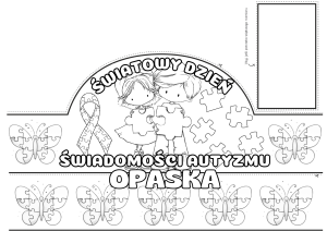 Dzień Autyzmu - Opaska Biało-Czarna 2