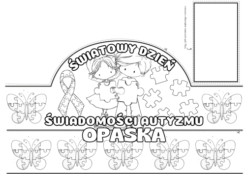 Dzień Autyzmu - Opaska Biało-Czarna 2