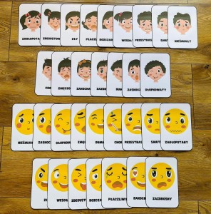 Emocje i Uczucia- Karty z ilustracjami i napisami- Wersja Polska