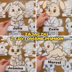 Wielkanoc- Zajączki z możliwością edycji imion   