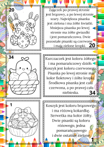 Wielkanoc- Pokoloruj Według Opisu