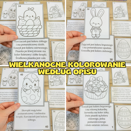 Wielkanoc- Wielkanocne Kolorowanie Według Opisu  