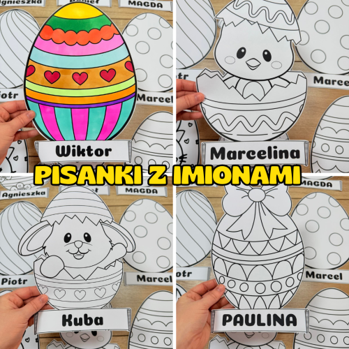 Wielkanoc- Pisanki z możliwością edycji imion dzieci 