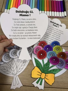 Bukiet z kwiatkami 3D i życzeniami - Dzień Mamy i Taty/ Dzień Rodziny 