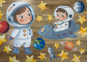  Ilustracje XXL do Dekoracji - Dzień Kosmosu / Kosmos -