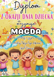 Dyplom (wzór 2 ) z Możliwością Edycji - Dzień Dziecka