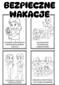 Bezpieczne Wakacje  Plansze ( wersja czarno-biała 2) - Lato