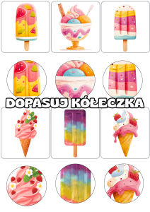 Lody- Dopasuj Kółeczka - Lato 