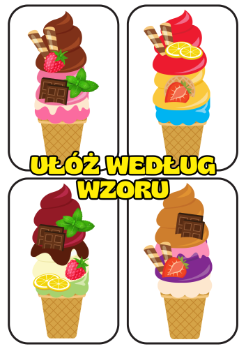 Ułóż Lody Według Wzoru- Lato 
