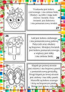 Pokoloruj Według Opisu - Lato 