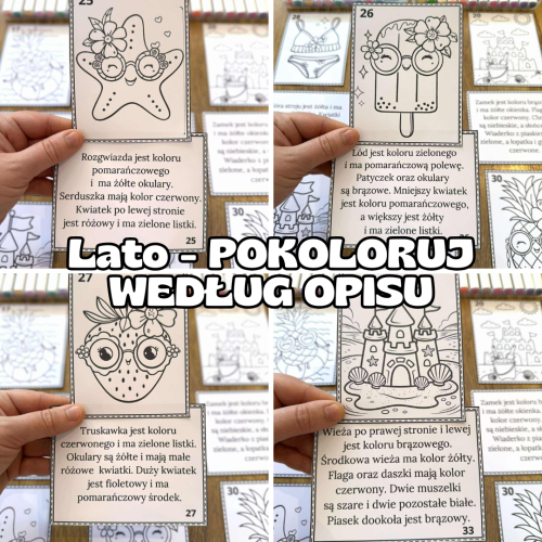 Pokoloruj Według Opisu - Lato 
