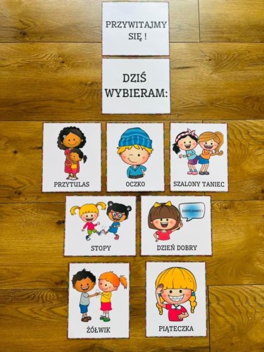 Przywitajmy się- Tabliczki Z Ilustracjami i Napisami - Jesień