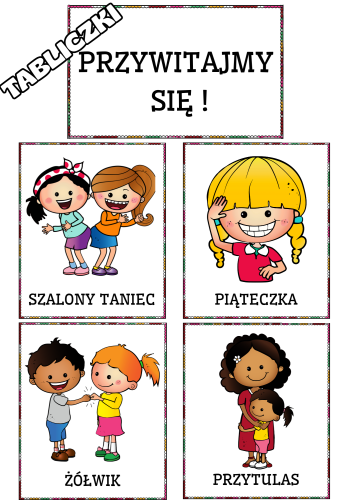 Przywitajmy się- Tabliczki Z Ilustracjami i Napisami - Jesień