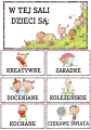 Tabliczki z napisami ( wersja 5 )  - W tej klasie/grupie/ sali/ świetlicy dzieci są...