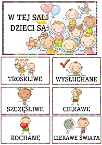 Tabliczki z napisami ( wersja 5 )  - W tej klasie/grupie/ sali/ świetlicy dzieci są...