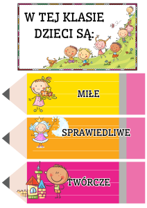 Jesień - Kredki - W tej klasie/grupie/ sali/ świetlicy dzieci są- wersja PL